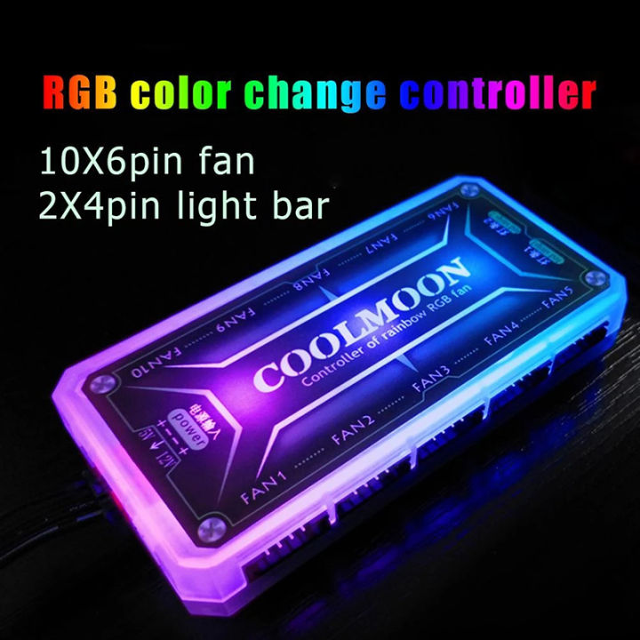 RGB%20Fans%20Remote%20Controller%2012V%205A%20Color%20Controller%20with%2010pcs%206pin%20Fan%20Port%202pcs%204pin%20Light%20Bar%20Port%20-%20Image%203