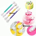 Fondant Cake Pastry Carving Tool Decorating Modelling Tools Cutter, Embosser 4 Pcs Set With 8 Different Design In Total. 