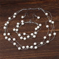 Fashion Multilayer Pearl Necklace Earrings Bracelet Jewelry Set Wedding Bridal. 