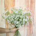 Artificial Plastic Flowers Bouquet White Gypsophila DIY Home Wedding Balcony Babysbreath Outdoor Decoration Flower. 