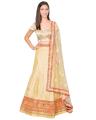 Women's Gold Red Silk Lehenga. 