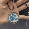League Of Legends Arcane Season 2 Same Style Jinx Ekko Head Portrait Rotating Blue Rose Pendant Necklace Lovers Fans Gifts Layor. 