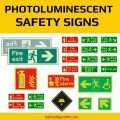 Photo-luminescent Emergency Fire Exit Sign Board Stairway Sign Direction Right Side. 