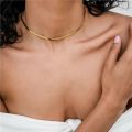 Gold Plated Snake Chain for women Blade Chain Choker gold jewellery girls Necklace Flat Snake Chain. 