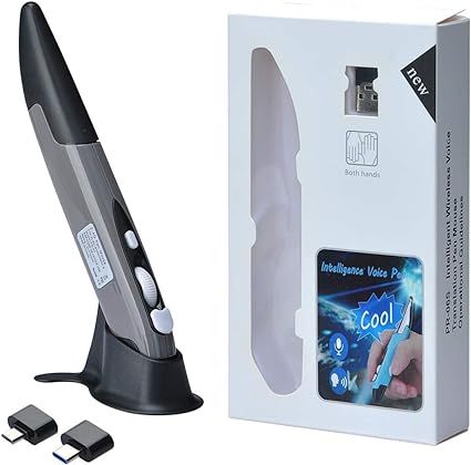 Wireless Optical Pocket Pen Mouse, 2.4GHZ USB Wireless Optical Pen Mouse 800/1200/1600 DPI Adjustable Handwriting Mini Air Mouse Mice for PC Laptop Notebook Computer Mac