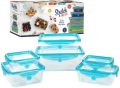 Magic Crisper Silicone Food Storage Containers Airtight Lids for Solid Food and Leak-Proof for Soups and Sauces, Freezer-Safe BPA-Free Stackable Meal Prep Container. 
