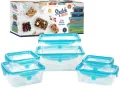 12 PIECE SET MAGIC CRISPER WITH 6 DIFFERENT SIZED STORAGE BOXES. 