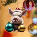 Pig-shaped Christmas Pendant Christmas Pig Ornament Cute Cartoon Xmas Tree Hanging Decor for Festive Home Decoration Pig-themed Christmas Hanging Ornament. 