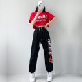 Jazz Dance Costume Women's Summer Korean StylejazzHigh Waist Top Hip Hop Loose Street Dance Pants Dancing Suit. 