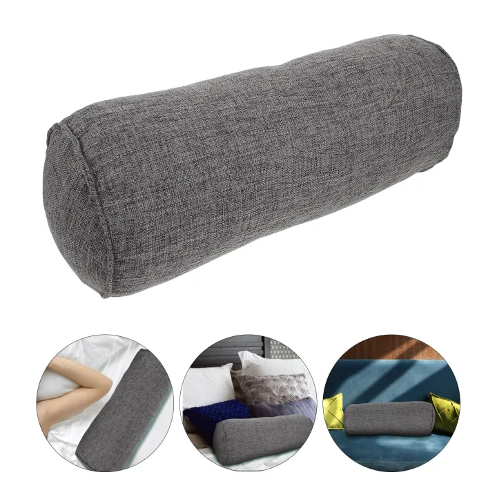 LeiyanNew%20Desk%20Chair%20Pillow%20Round%20Pillows%20For%20Sleeping%20Cylindrical%2044x15cm%20Roll%20Spine%20Lumbar%20Support%20Grey%20Cotton%20Linen%20-%20Image%202