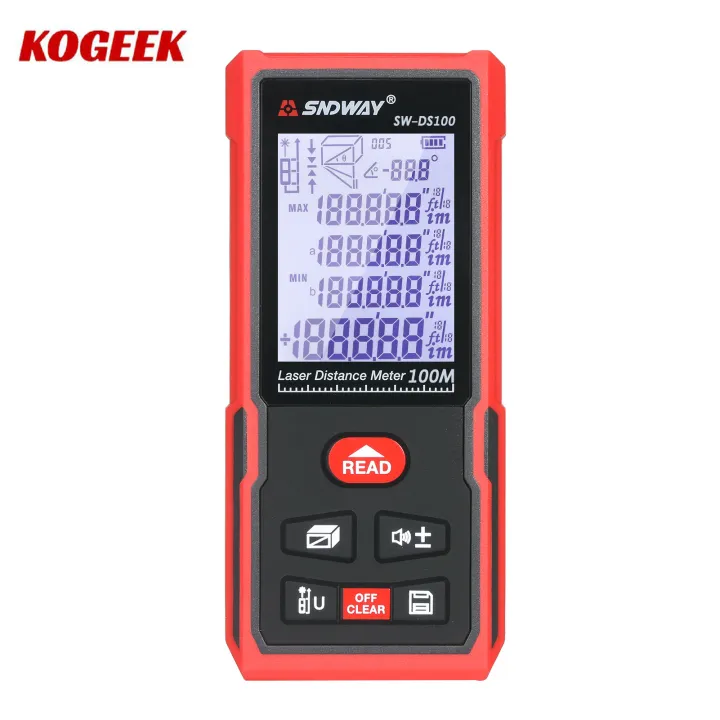 KOGEEK SNDWAY 120M,100M,70M,50M Portable La-ser Distance Meter Handheld Digital La-ser Rangefinder Intelligent High Precision Infrared Electronic Ruler La-ser Ruler Distance Measuring Instrument