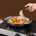 【Latest Style】 Flat Bottom Stainless Steel Paella Frying Pans With Handles Non-Stick Saucepan Cooking Pot Kitchenware Kitchen. 