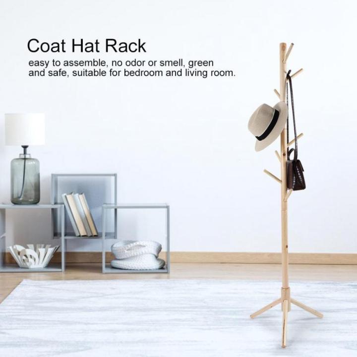 Modern Wooden Living Room Bedroom Floor Hanger Household Practical Coat Hat Rack Storage Holders