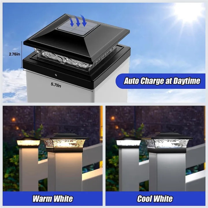 Solar%20Post%20Cap%20Lights%20Outdoor%20Deck%20Fence%20Post%20Light%20for%205.5x5.5%203.5x3.5%20Wooden%20Vinyl%20Posts%20Patio%20Garden%20Decor%202Pack%20-%20Image%204