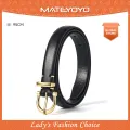 MATEYOYO Women's Belt Leather Belt Ladies Skinny Belt Women's All-Match Belt Fashion Casual Thin Belt Waist Belt with Zinc Alloy Buckle for Jeans Pants. 