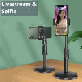 Mobile Phone Holder Stand 360 Rotate for Facetime Live Streaming Shoot Video Youtube Round Base Smartphone. 