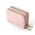 New Accordion Holder Trendy Woven Pattern Wallet Large Capacity Multi-Functional Clip High-End Card Case. 