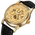 FEICHI Men Automatic Self Wind Skeleton Wristwatch Men Hollow Elegant Genuine Leather Strap Watches. 