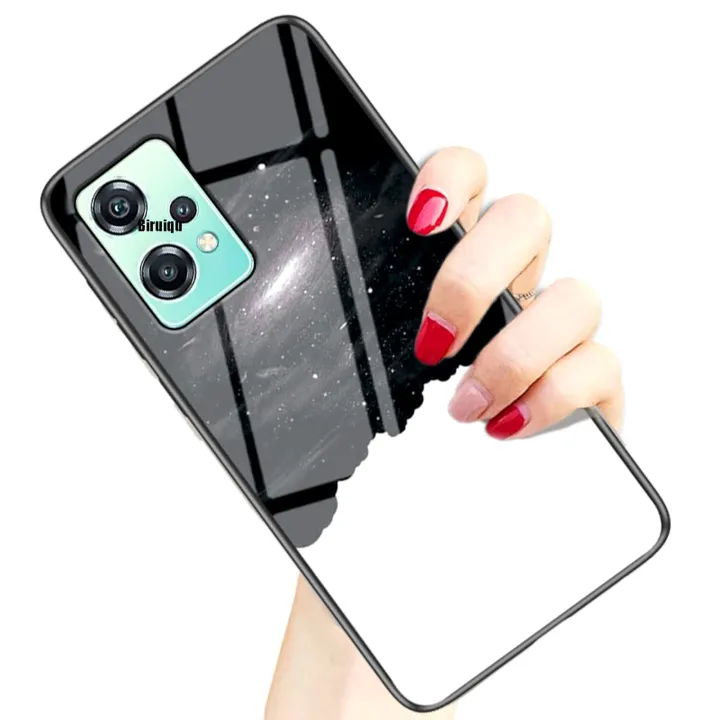 Linman%20Biruiqu%20For%20Oneplus%20Nord%20CE%202%20Lite%205G%20Shockproof%20Starry%20CLuxury%20olorful%20Tempered%20Glass%20Back%20Soft%20Silicone%20Edge%20Case%20Cover%20-%20Image%202