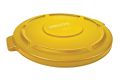 RUBBERMAID BRUTE Flat Lid for 20-Gallon Round Containers - Yellow. 