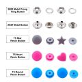 Snaps Fasteners Kit, Snap Buttons T5 with Installment Tool Kit Colorful Plastic Snaps for Sewing Clothing Crafting. 
