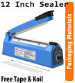 12 Inch Impulse Polythin Sealer PFS - 300mm for Food Pack Packing Plastic Bag Vacuum Heat Sealer. 