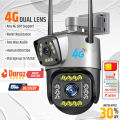 4G Dual Lens CCTV Camera Surveillance IP Cameras Wireless Outdoor Smart Home Night Vision V380 Digital Zoom CCTV Camara. 