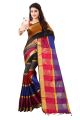 Women's Checkered Cotton Silk Saree and Soft Shinning With Blouse Piece (Multicolor). 