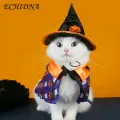 Pet Transformation Outfit Pet Costume Cat Hat Pumpkin Print Cape Cute Transformation Outfit Three-dimensional Pet Hat. 