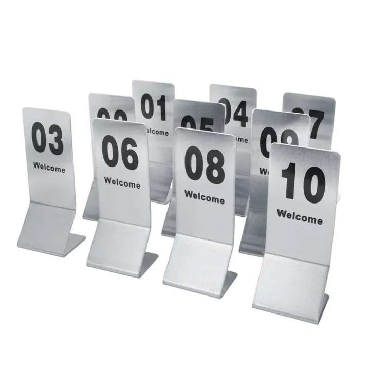 Stainless Steel 1-10 Double-side able Numbers Props for Wedding Party Decoration