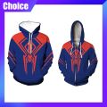 Spider Man 2099 Hoodie Miguel O'Hara Anime 3D Printing Cosplay Zipper Sweater Casual Outer Cartoon Men Clothing Sweater Top Gift. 