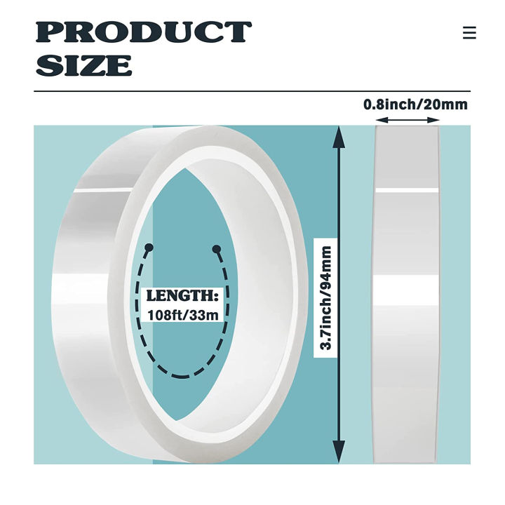 4%20Rolls%2020mm%20X33M(108Ft)%20Clear%20Heat%20Tape%20for%20Htv%20Electrical%20Tape%20Transparent%20High%20Temperature%20Sublimation%20Heat%20Resistant%20-%20Image%206