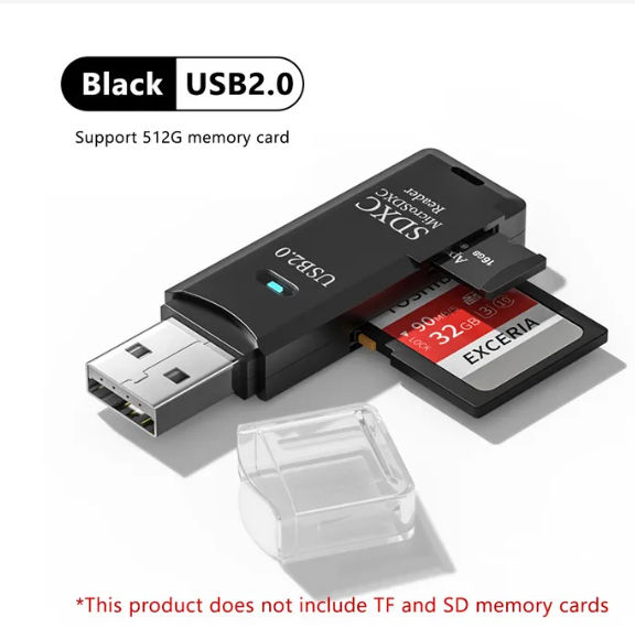 2in1 USB 2.0 Card Reader Micro SD Card Reader Adapter High Speed