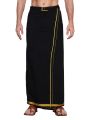 Gowri Tex Men's Cotton Colorful Lungi in Gold Zari Borders in Size 2 Mtrs Single Lungi- Pack Of 1  SAM. 