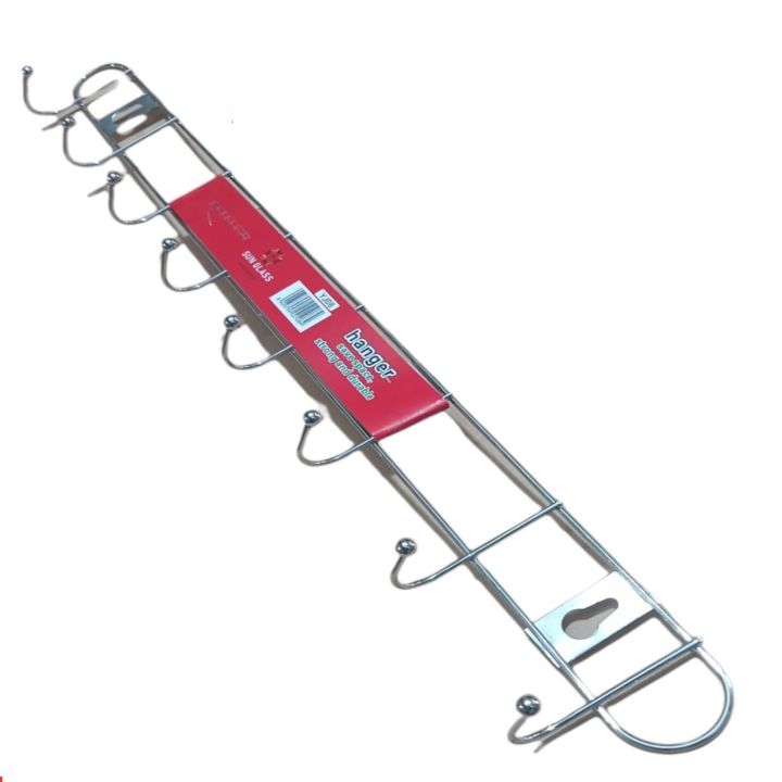 Stainless%20Steel%20Hanger%20Kitchen%20Bathroom%208%20Hook%20Holder%20Clothes%20Storage%20Coat%20Rack%20Clothing%20Hangers%20Cloth%20Hooks%20-%20Image%202