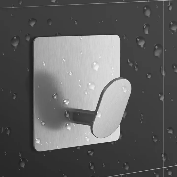 Multi-Purpose Wall Hook Adhesive Robe Hook Single Piece Stainless Steel ...