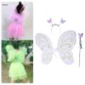 Fairy Costume Girls Kids Princess Cosplay Butterfly Wing Angel Dress up White. 