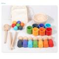 Balls in Cups Montessori Sorting Game for kids Board Game Fine Motor Wooden Toy Preschool Sensory Toys Educational Toys. 