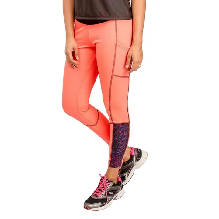 Tofo Activewear Leggings In Orange With Printed Panel