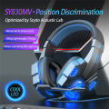 SY830MV Wired Headsets Over-Ear Stereo Earphones Cool Lighting Gaming Headset For Smart Phones Computer Laptop Tablet. 