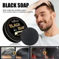 50g Black Hair Soap Hair Darkening Soap Shampoo Bar Fast Effective Repair Gray White Color Dye Hair Body Natural Org. 
