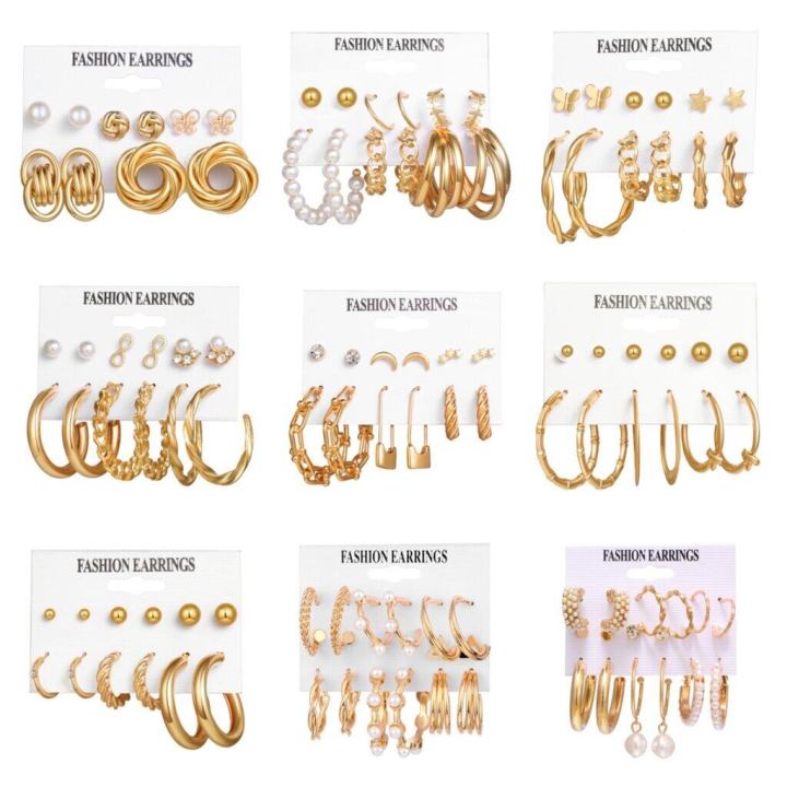 17%20MILE%20Vintage%20Pearl%20Gold%20Hoop%20Earring%20Set%20Butterfly%20Snake%20Heart%20Crystal%20Earrings%20for%20Women%20Jewelry%20Accessories%20-%20Image%205