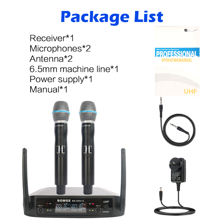 BOMGE%20UFH%20Wireless%20Microphone,Metal%20Dual%20Professional%20UHF%20Cordless%20Handheld%20Microphone%20System%20for%20Home%20Karaoke,%20Meeting,%20Party,%20%20DJ,%20Wedding,%20KTV%20-%20Image%207