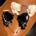 Ins Style Cute Plush Cat Ears Bells Hair Band For Women Girls Sweet Hair Accessories. 