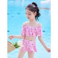 Western Style Split New Bikini Primary School Student Swimsuit 2024 Cute Summer Quick-Drying Medium and Large Children Girls Baby. 