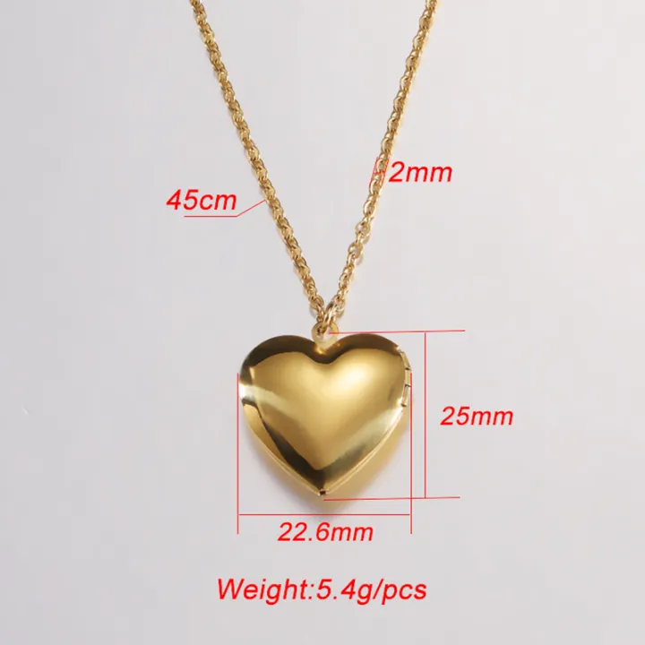 Heart%20Locket%20Pendants%20Necklaces%20For%20Women%20photo%20frame%20Valentine%20lovers%20Necklace%20-%20Image%203