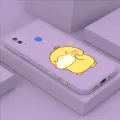 Hontinga for Huawei Nova 3 Back Cover Cute Cartoon Duck Side Design Case Soft Square Edge Liquid Silicone Phone Cases. 