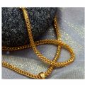 Gold Plated 18/24 Inch 2.5mm Singapore square fox chain with OUT Pendant chain for women chain for men. 