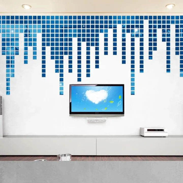 100pcs%202/3/4cm%203D%20Square%20Mirror%20Wall%20Stickers%20Self-adhesive%20Acrylic%20Mosaic%20Mirror%20Surface%20Tile%20DIY%20Wall%20Decals%20Room%20Home%20Decor%20-%20Image%205