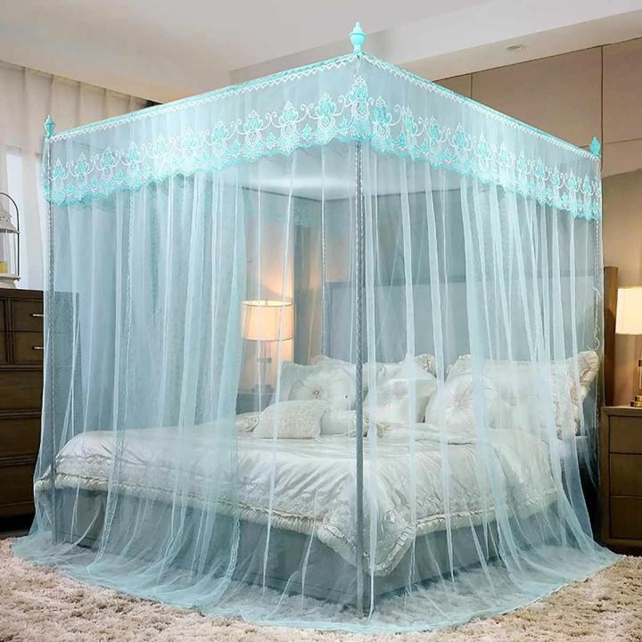 Luxury%20Mosquito%20Net%20Princess%20Canopy%20Bed%20Curtains%204%20Corner%203%20Side%20Openings%20Post%20Bed%20Curtain%20Canopy%20Netting%20Bedding%20No%20Bracket%20-%20Image%206